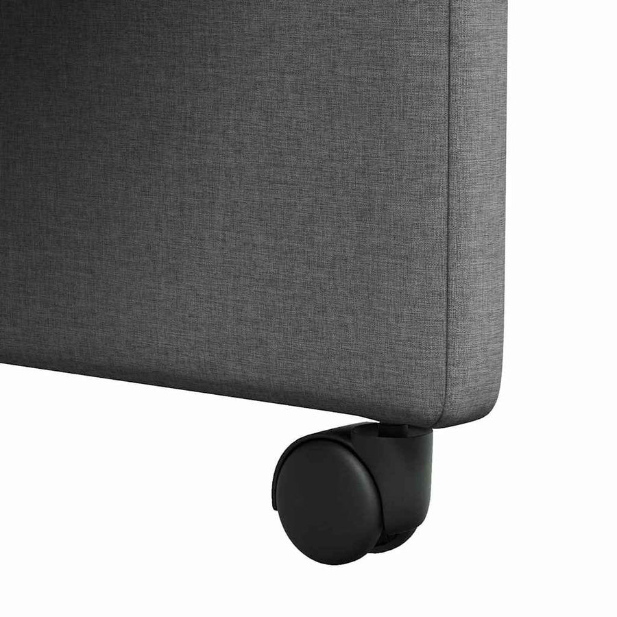 Dining Chairs with Wheels 2 pcs Fabric Dark Grey