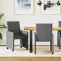 Dining Chairs with Wheels 2 pcs Fabric Dark Grey