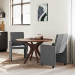 Dining Chairs with Wheels 2 pcs Fabric Dark Grey