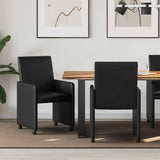 Dining Chairs with Wheels 2 pcs Black 57 x 66 x 94 cm