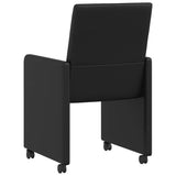 Dining Chairs with Wheels 2 pcs Black 57 x 66 x 94 cm