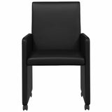Dining Chairs with Wheels 2 pcs Black 57 x 66 x 94 cm - Top-Down View
