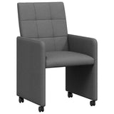 Dining Chairs with Wheels 2 pcs Dark grey 58 x 65 x 94 cm - Front View