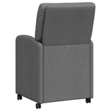 Dining Chairs with Wheels 2 pcs Dark grey 57 x 67 x 95 cm - Rear View