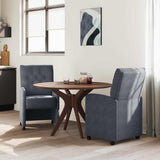 Dining Chairs with Wheels 2 pcs Dark grey 58 x 67 x 97 cm - Side View