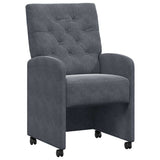 Dining Chairs with Wheels 2 pcs Dark grey 58 x 67 x 97 cm