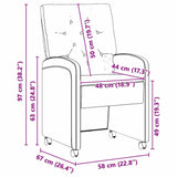 Dining Chairs with Wheels 2 pcs Dark grey 58 x 67 x 97 cm - Extra Image