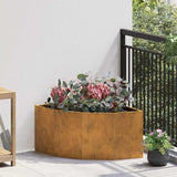 Corner Planter Rusty 60 x 60 x 35 cm Weathering steel