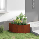 Corner Planter Rusty 60 x 60 x 35 cm Weathering steel - Top-Down View