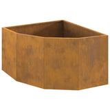 Corner Planter Rusty 60 x 60 x 35 cm Weathering steel - Front View