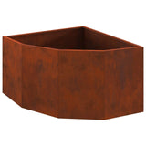Corner Planter Rusty 60 x 60 x 35 cm Weathering steel - Front View