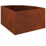 Corner Planter Rusty 60 x 60 x 35 cm Weathering steel - Low Angle