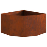 Corner Planter Rusty 60 x 60 x 35 cm Weathering steel - Rear View