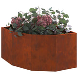 Corner Planter Rusty 60 x 60 x 35 cm Weathering steel - Side View