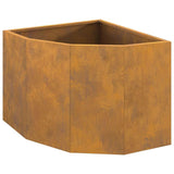 Corner Planter Rusty 45 x 45 x 35 cm Weathering steel - Front View