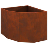 Corner Planter Rusty 45 x 45 x 35 cm Weathering steel - Front View