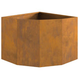 Corner Planter Rusty 45 x 45 x 35 cm Weathering steel - Rear View