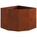 Corner Planter Rusty 45 x 45 x 35 cm Weathering steel - Rear View