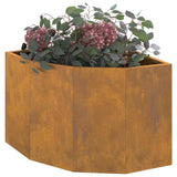 Corner Planter Rusty 45 x 45 x 35 cm Weathering steel - Side View
