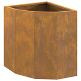 Corner Planter Rusty 30 x 30 x 35 cm Weathering steel - Front View
