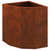 Corner Planter Rusty 30 x 30 x 35 cm Weathering steel - Front View