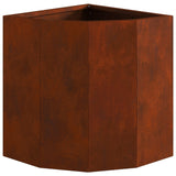 Corner Planter Rusty 30 x 30 x 35 cm Weathering steel - Rear View