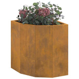 Corner Planter Rusty 30 x 30 x 35 cm Weathering steel - Side View
