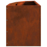 Corner Planter Rusty 30 x 30 x 35 cm Weathering steel - Close-Up Angle