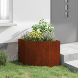 Corner Planter Rusty 60 x 60 x 50 cm Weathering steel - Top-Down View