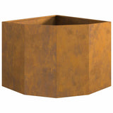 Corner Planter Rusty 60 x 60 x 50 cm Weathering steel - Rear View
