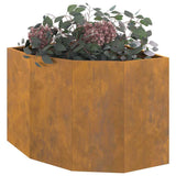 Corner Planter Rusty 60 x 60 x 50 cm Weathering steel - Side View