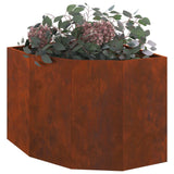 Corner Planter Rusty 60 x 60 x 50 cm Weathering steel - Side View