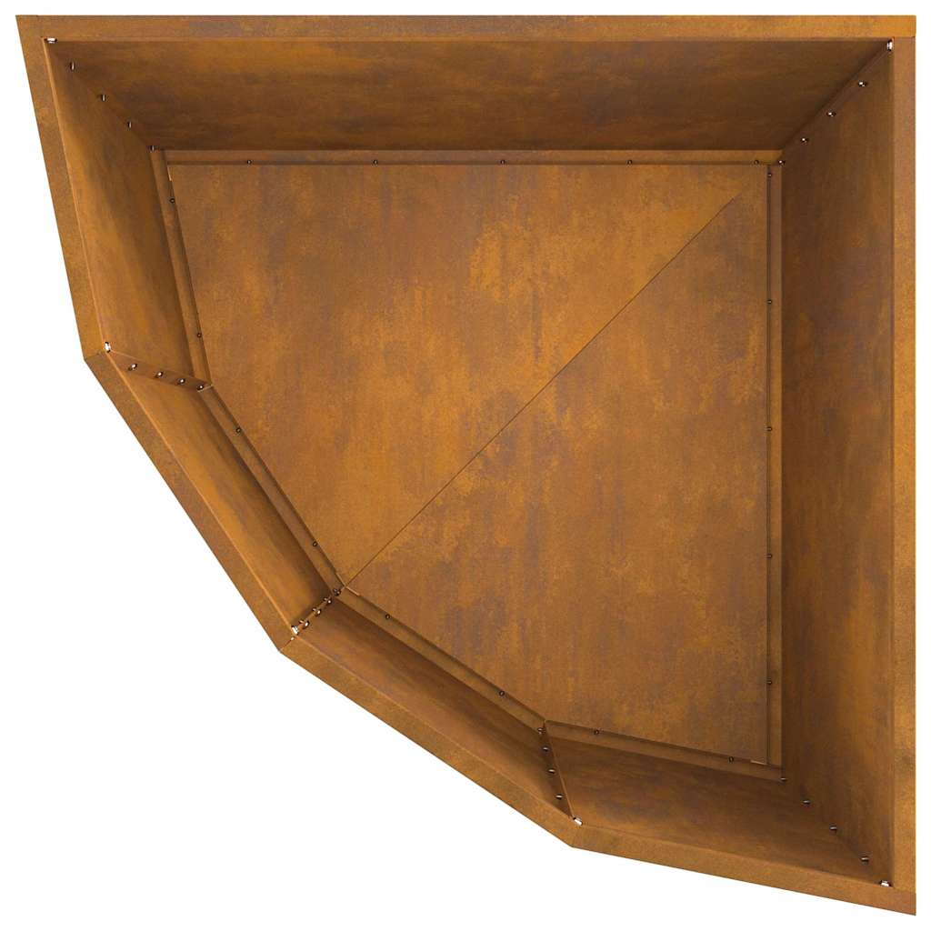 Corner Planter Rusty 60 x 60 x 50 cm Weathering steel