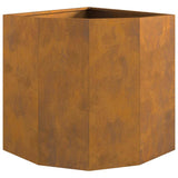 Corner Planter Rusty 45 x 45 x 50 cm Weathering steel - Rear View