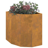 Corner Planter Rusty 45 x 45 x 50 cm Weathering steel - Side View
