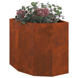 Corner Planter Rusty 45 x 45 x 50 cm Weathering steel - Side View