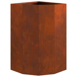 Corner Planter Rusty 30 x 30 x 50 cm Weathering steel - Rear View