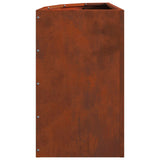 Corner Planter Rusty 30 x 30 x 50 cm Weathering steel - Close-Up Angle
