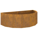 Planter Rusty 120 x 60 x 35 cm Weathering Steel - Front View