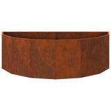 Planter Rusty 120 x 60 x 35 cm Weathering Steel - Rear View