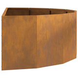 Planter Rusty 120 x 60 x 35 cm Weathering Steel - Close-Up Angle