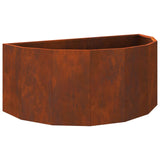 Planter Rusty 90 x 45 x 35 cm Weathering Steel - Front View
