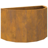Planter Rusty 60 x 30 x 35 cm Weathering Steel - Front View