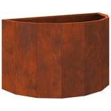 Planter Rusty 60 x 30 x 35 cm Weathering Steel - Front View