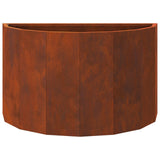 Planter Rusty 60 x 30 x 35 cm Weathering Steel - Rear View