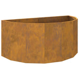 Planter Rusty 120 x 60 x 50 cm Weathering Steel - Front View