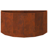 Planter Rusty 120 x 60 x 50 cm Weathering Steel - Rear View