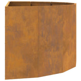 Planter Rusty 120 x 60 x 50 cm Weathering Steel - Close-Up Angle