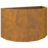 Planter Rusty 90 x 45 x 50 cm Weathering Steel - Front View
