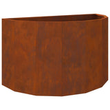 Planter Rusty 90 x 45 x 50 cm Weathering Steel - Front View